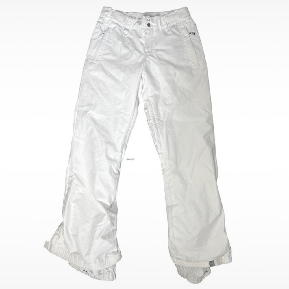 Roxy White Flare Snow Pants xs 5K silver outdoors skiing snowboard winter